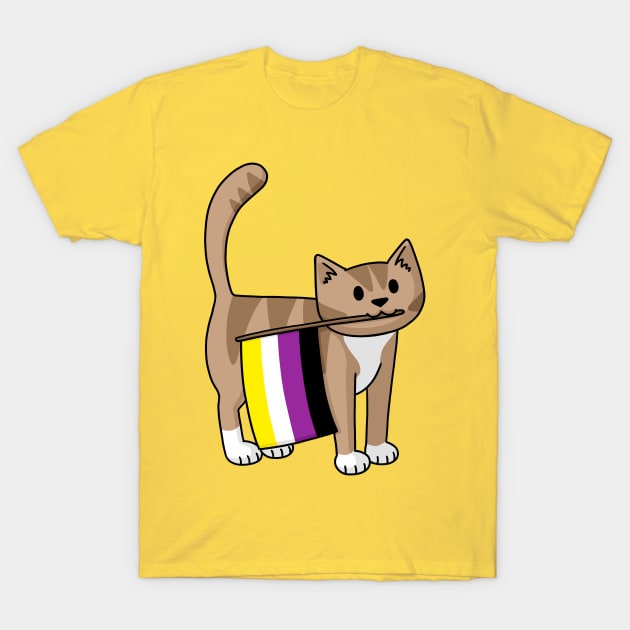 Non-Binary Cat T-Shirt by Doodlecats 